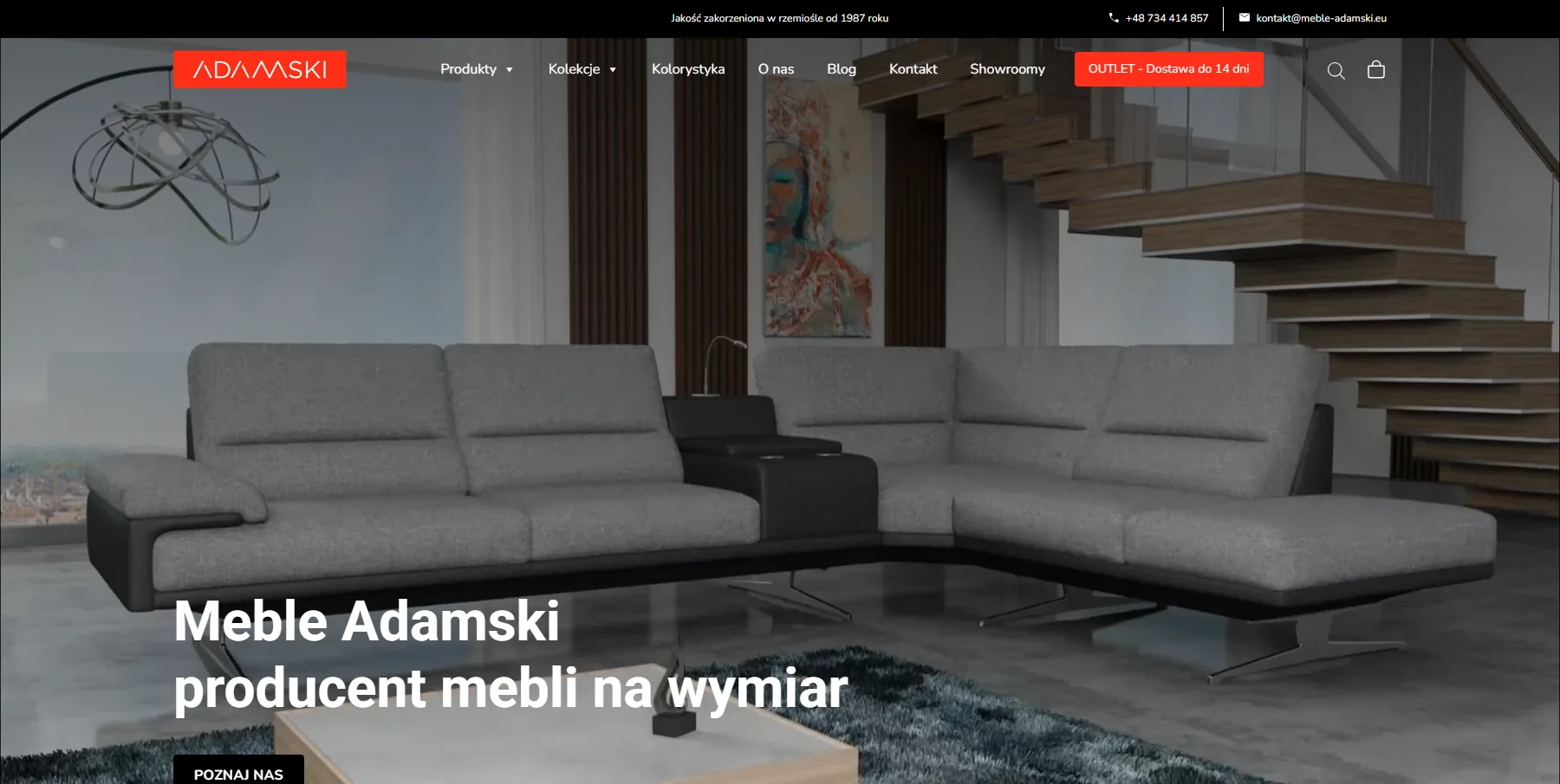 Sklep internetowy producenta mebli Meble Adamski – strona główna adamski.store z narożnikami i sofami